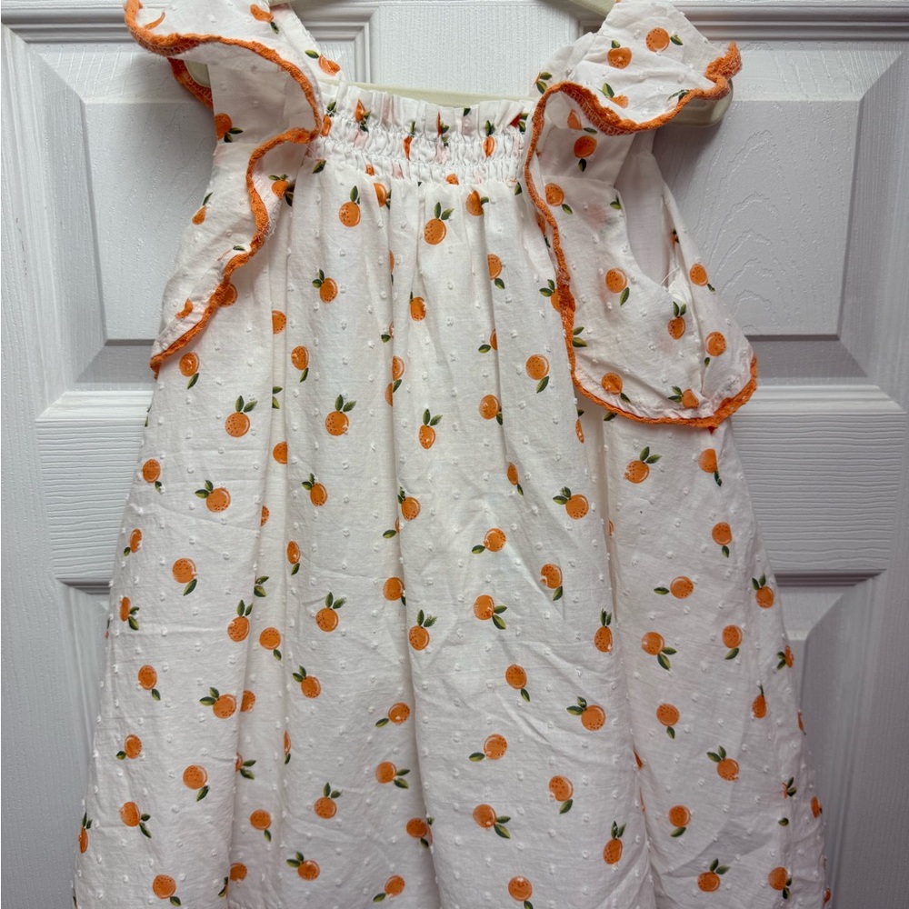 Rachel Zoe White Dress with Orange Fruit Print